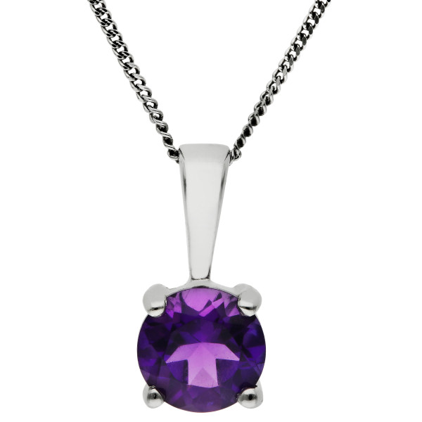 9ct White Gold 0.42ct Amethyst Pendant