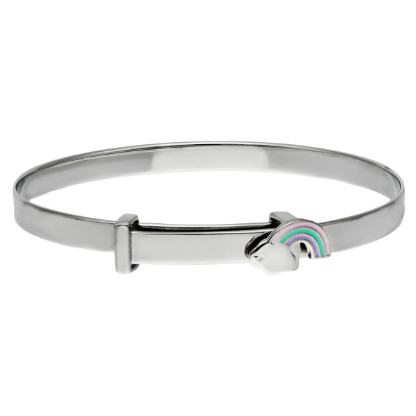 Sterling Silver & Diamond Children's Rainbow Bangle