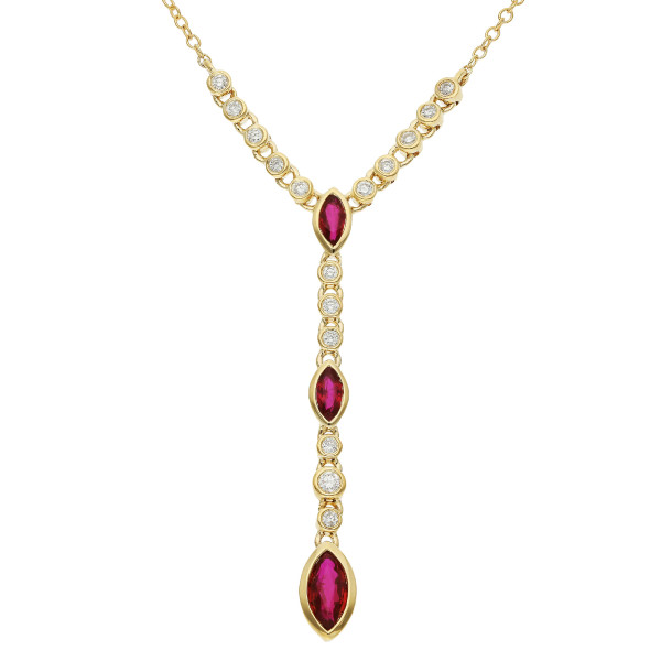9ct Yellow Gold Ruby Necklace