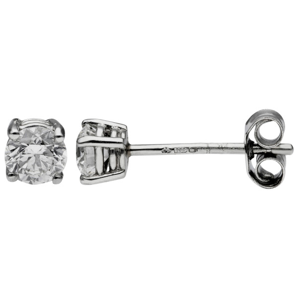Platinum 0.50ct Diamond Solitaire Stud Earrings