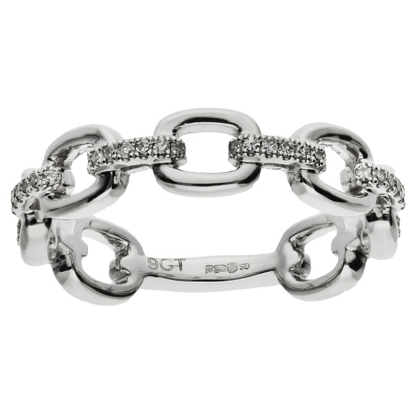 9ct White Gold 0.13ct Diamond Cocktail Ring