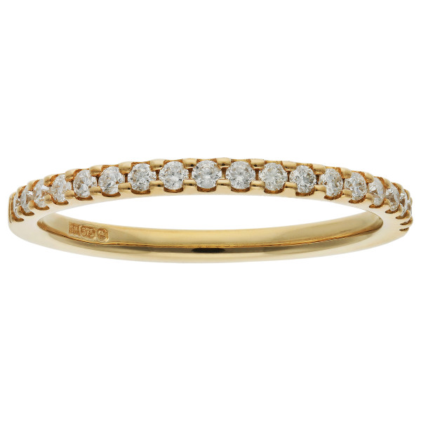 9ct Yellow Gold 0.24ct Diamond Half Eternity Ring