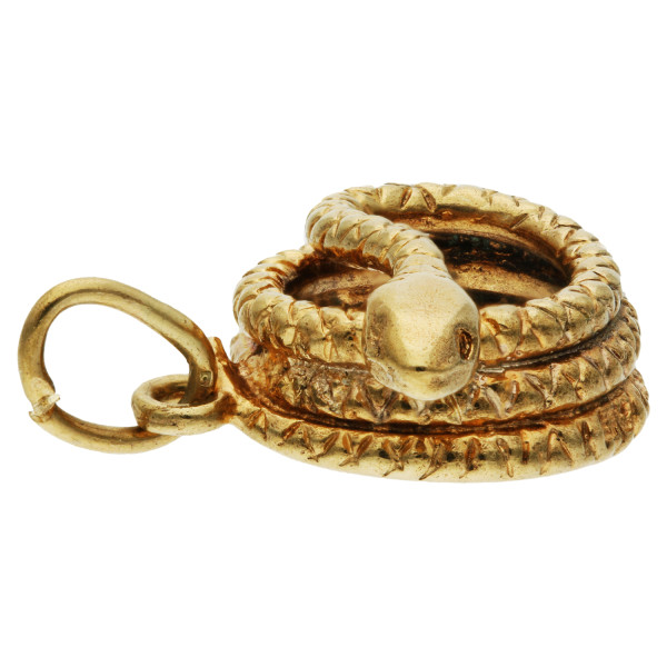 9ct Yellow Gold Coiled Snake Charm