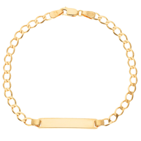 Children's 9ct Yellow Gold Engravable ID Curb Bracelet