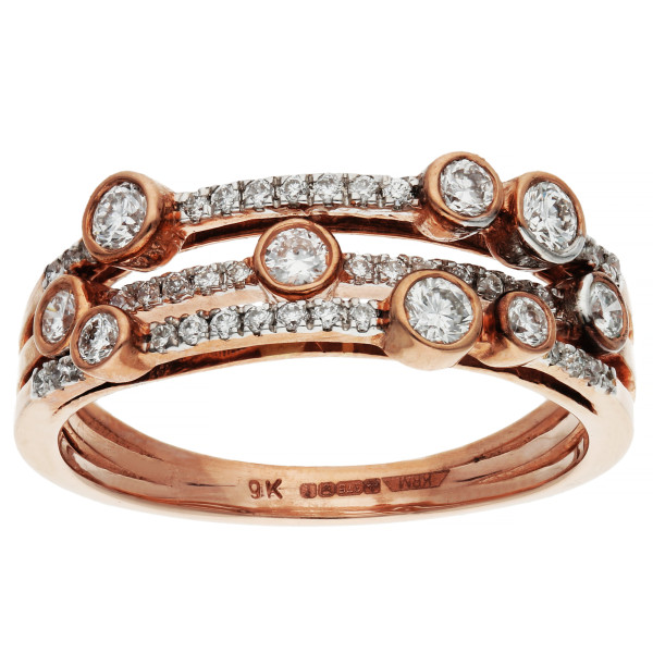 9ct Rose Gold 0.50ct Diamond Bubble Ring