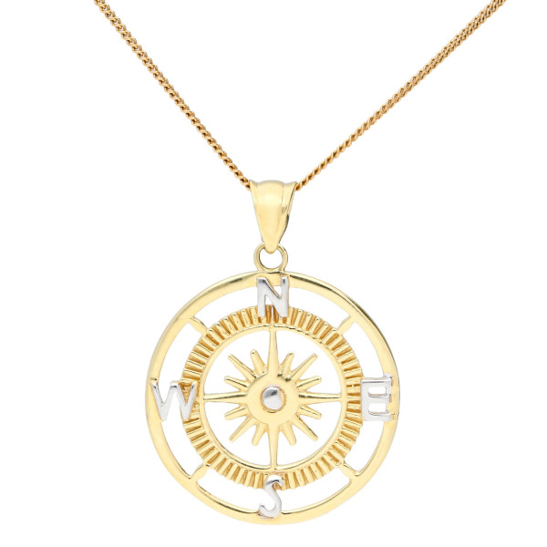 9ct Yellow Gold Compass Pendant