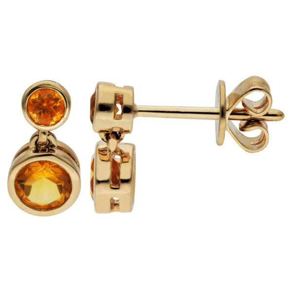9ct Yellow Gold Citrine Double Drop Earrings