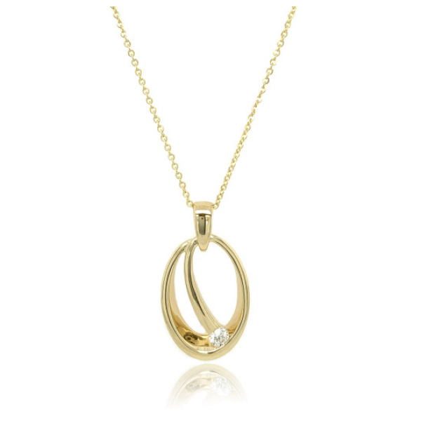 9ct Yellow Gold & Diamond Pendant