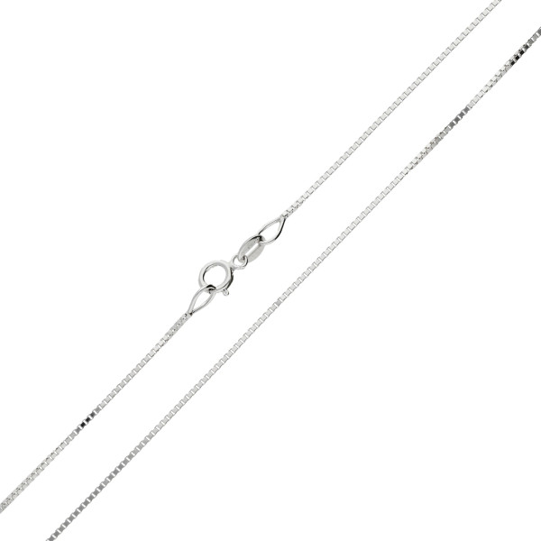9ct White Gold 0.70mm Venetian Box Chain