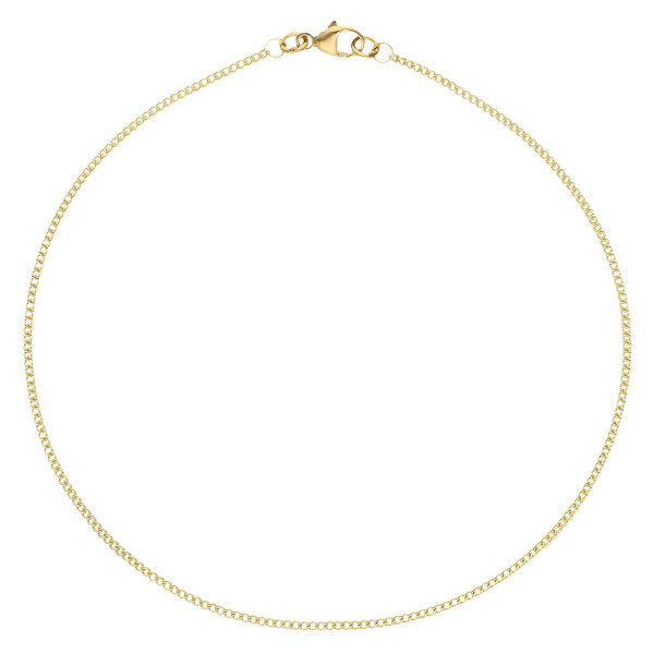 18ct Yellow Gold 1.37mm Curb Chain Anklet
