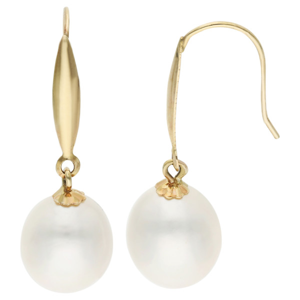 9ct Gold Freshwater Pearl Drop Earrings