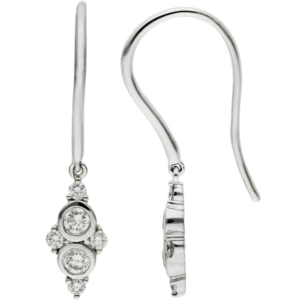 18ct White Gold 0.42ct Diamond Drop Earrings