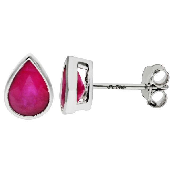 9ct White Gold 1.50ct Ruby Earrings