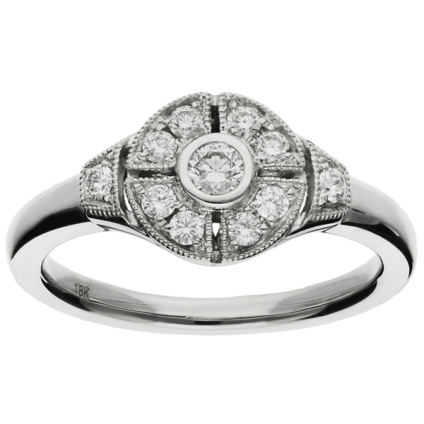 18ct White Gold 0.34ct Diamond Cluster Ring