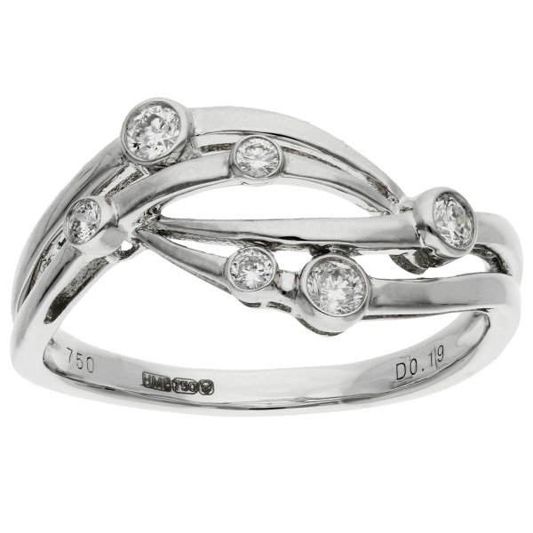 18ct White Gold 0.19ct Diamond Cocktail Ring