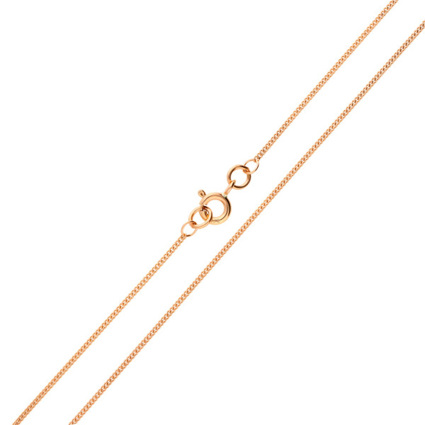 9ct Rose Gold 1.1mm Filed Curb Adjustable Chain 