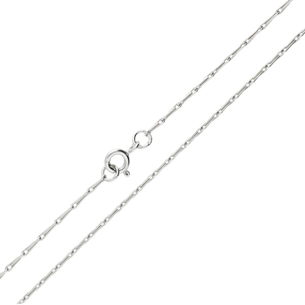 9ct White Gold Barleycorn Chain Necklace