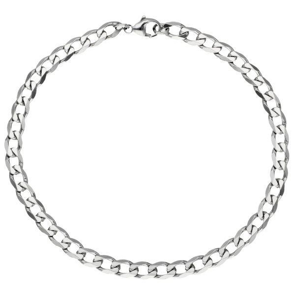  Men's 9ct White Gold 5.57mm Metric Curb Chain Bracelet 9.5"