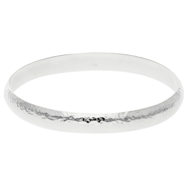 Sterling Silver Round hammered Bangle