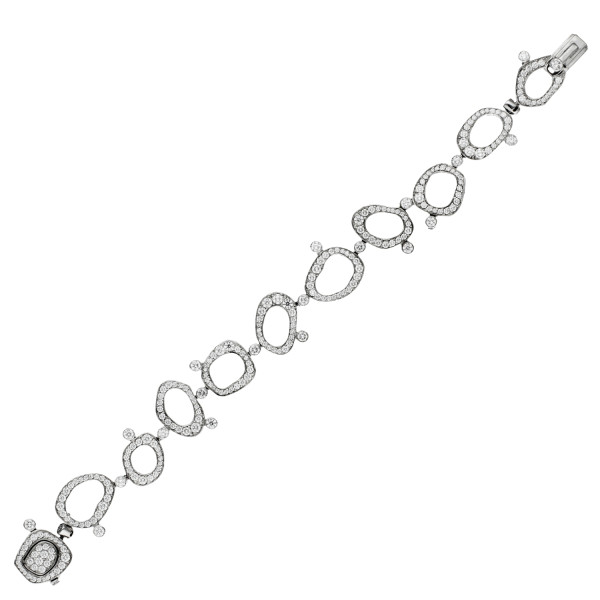 18ct White Gold De Beers Diamond Bracelet