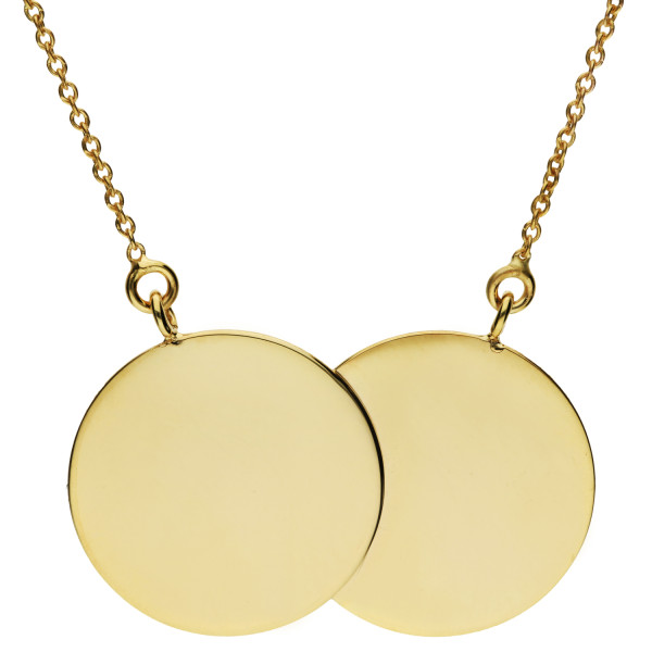 9ct Yellow Gold Double Disc Necklace