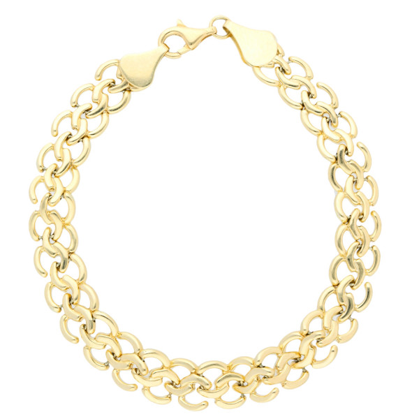  9ct Yellow Gold Double Circle Link Bracelet