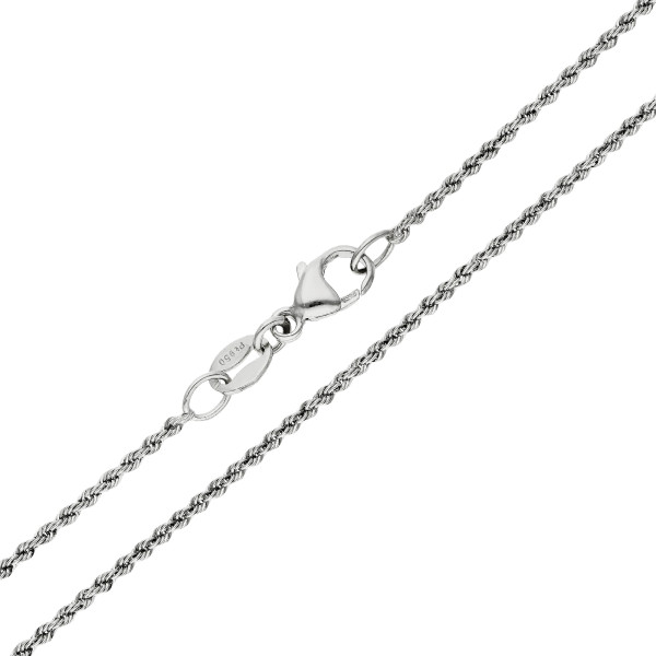 1.5mm Platinum Fine Rope Chain Necklace 