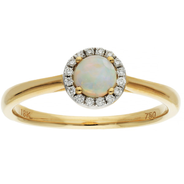 18ct Gold 0.20ct Opal Cluster Ring