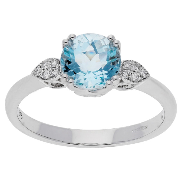 9ct White Gold 1.20ct Aquamarine Cocktail Ring