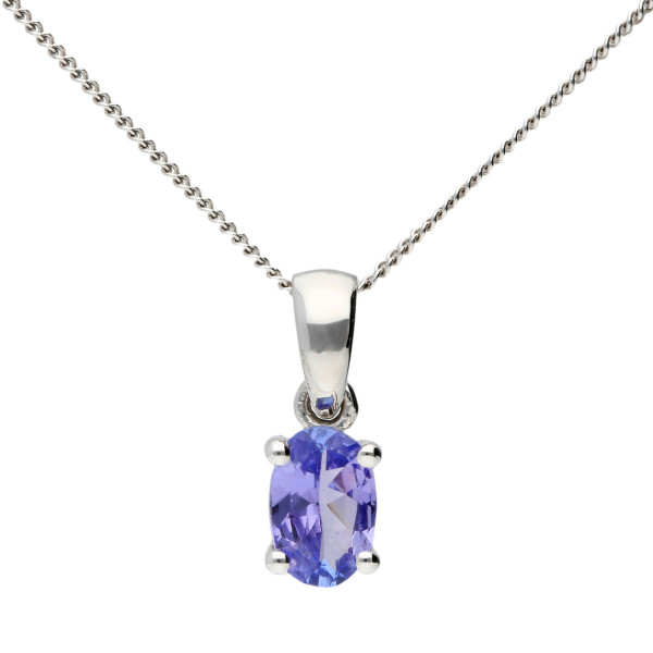 9ct White Gold Tanzanite Pendant 