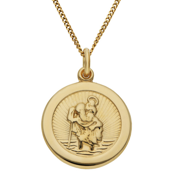 9ct Yellow Gold St Christopher Pendant