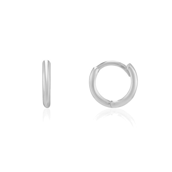 9ct White Gold Huggie Hoop Earrings