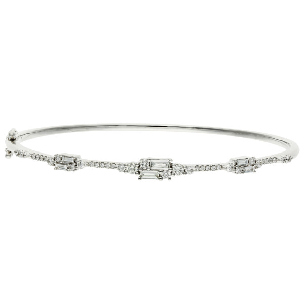 18ct White Gold Diamond Bangle