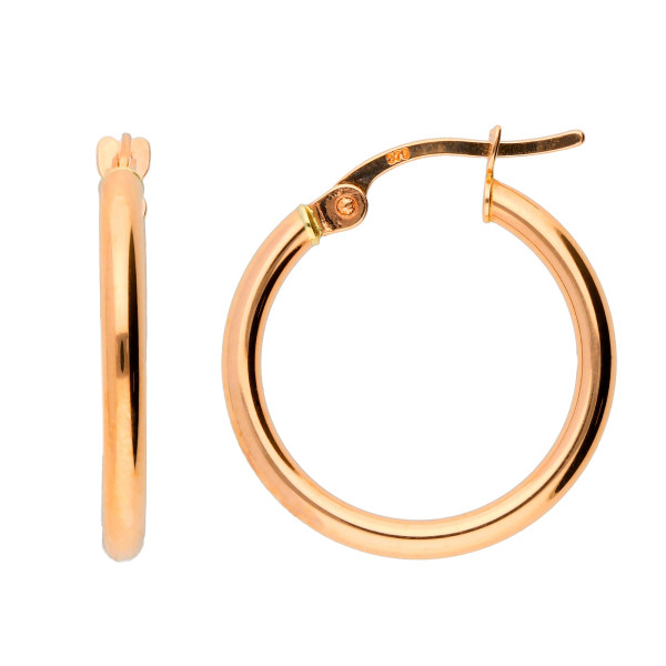 9ct White Gold Small Slim Hoop Earrings