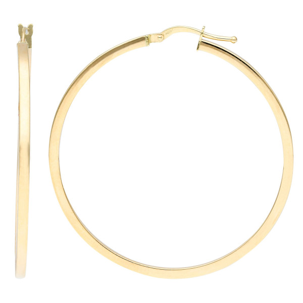 9ct Yellow Gold 43mm Hoop Earrings