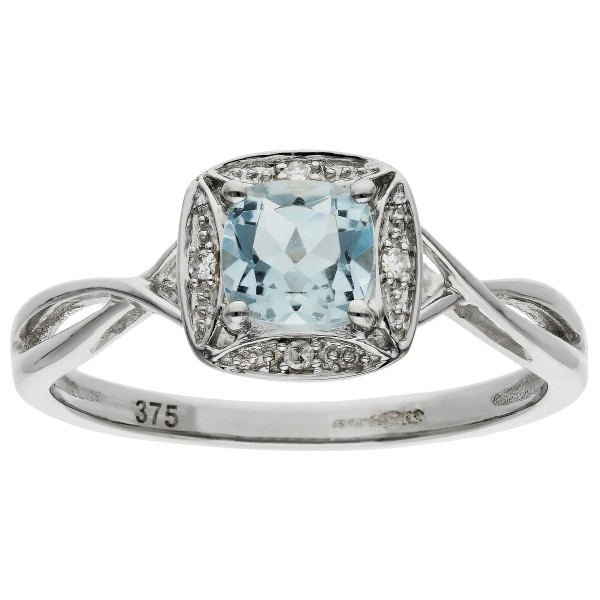 9ct White Gold 0.45ct Aquamarine Cocktail Ring