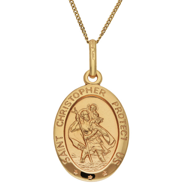 9ct Yellow Gold St Christopher Pendant
