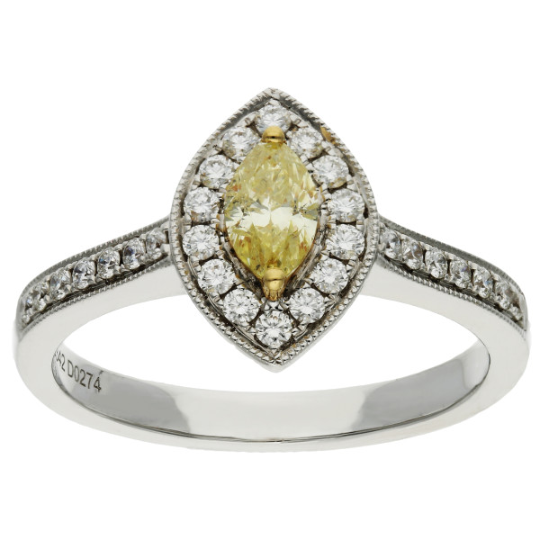 18ct White Gold 0.57ct Diamond Halo Ring