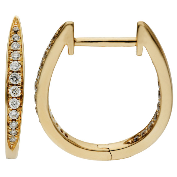 9ct Yellow Gold Graduated Diamond Hoop Earrings