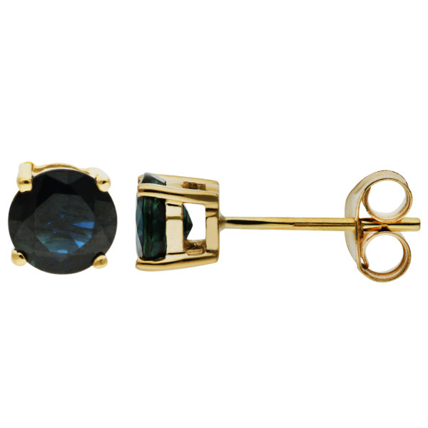 9ct Yellow Gold 1.10ct Sapphire Earrings