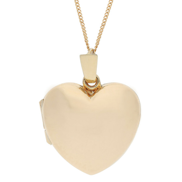 9ct Yellow Gold Plain Heart Locket