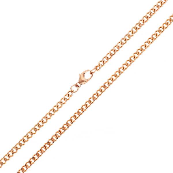 9ct Rose Gold 3.5mm Filed Curb Chain