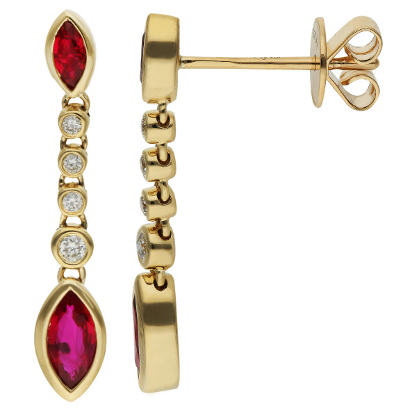 9ct Yellow Gold Ruby Earrings
