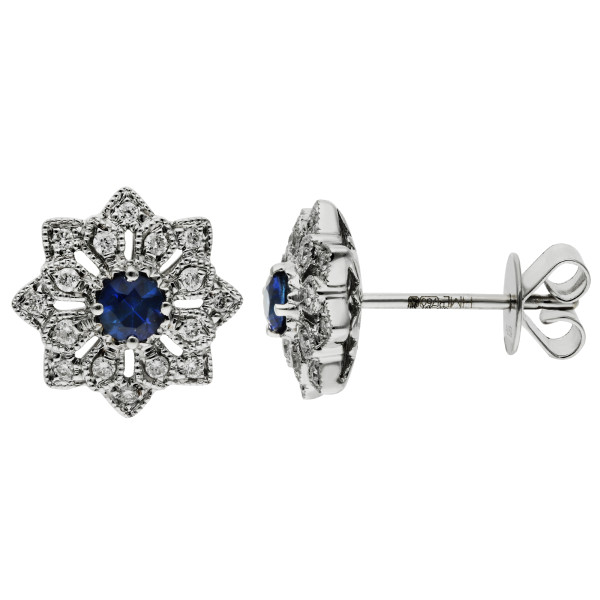 18ct White Gold 0.26ct Sapphire Stud Earrings