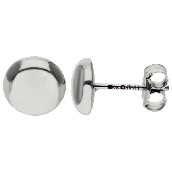 18ct White Gold Half Ball Stud Earrings