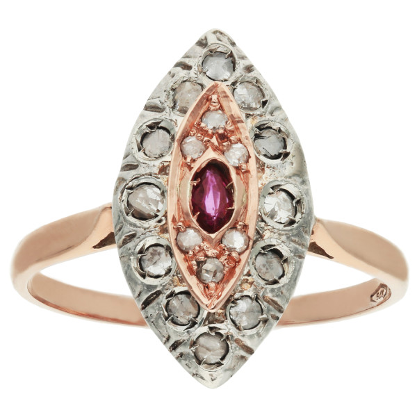 9ct Rose Gold Ruby Cocktail Ring