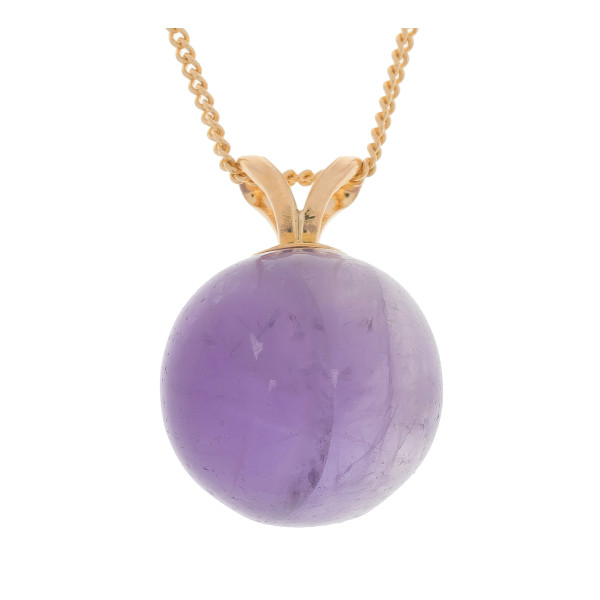 9ct Yellow Gold Amethyst Pendant 