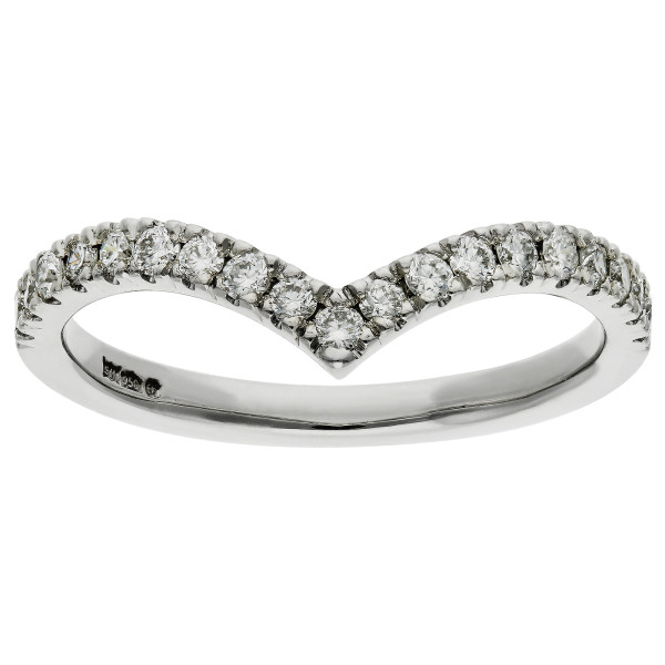 Platinum 0.28ct Diamond Wishbone Half Eternity Ring