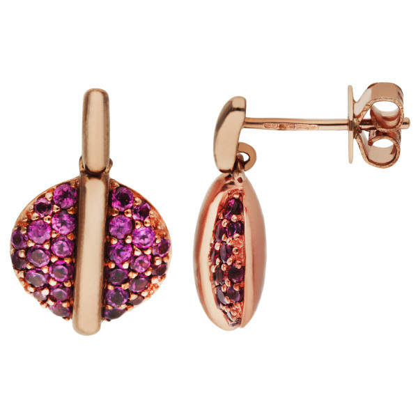 9ct Yellow Gold Garnet Drop Earrings