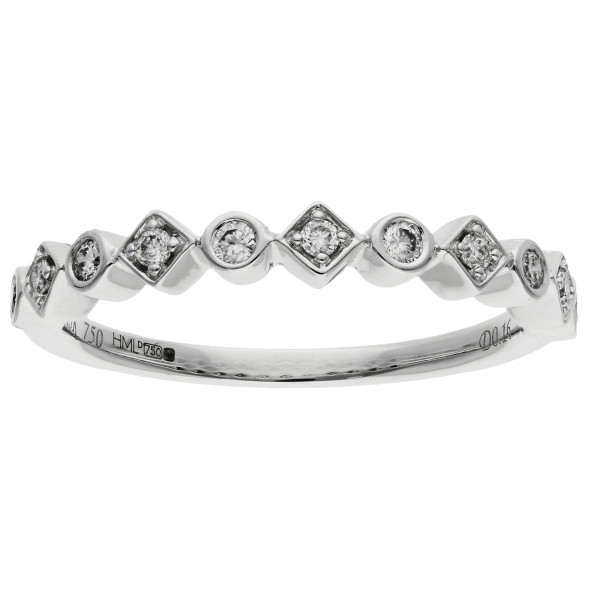 18ct White Gold 0.16ct Diamond Half Eternity Ring